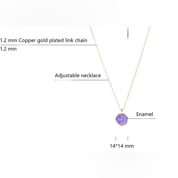 Purple Crescent Moon Necklace - Picture 4 of 4